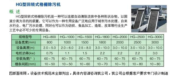 HG型回轉式格柵除污機